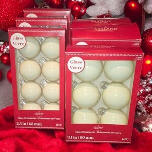 Ashland Cream Glass Ornament Collection